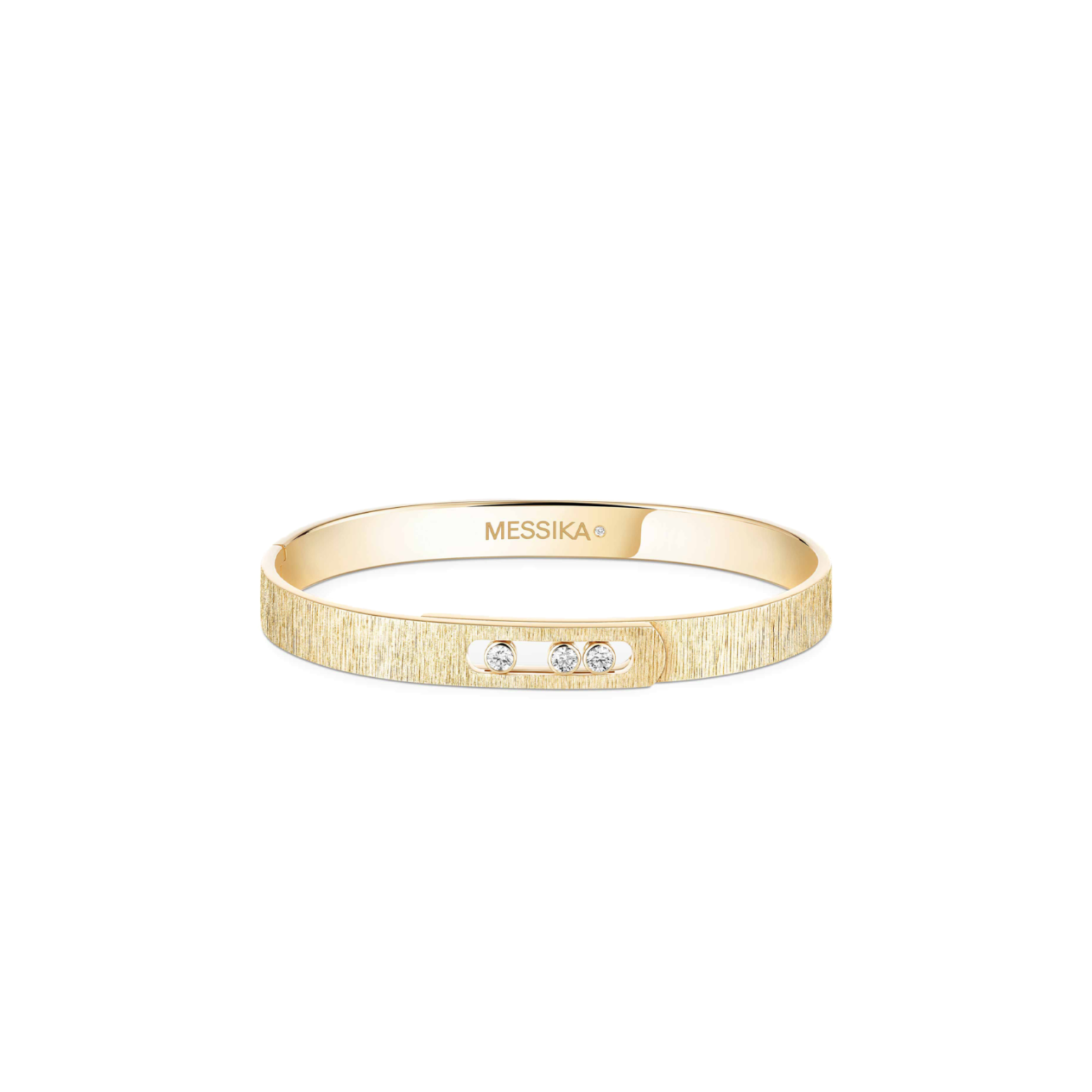 Mes1kaa move noa ciselÉ bangle yellow gold d1am0nd bracelet 14481-yg